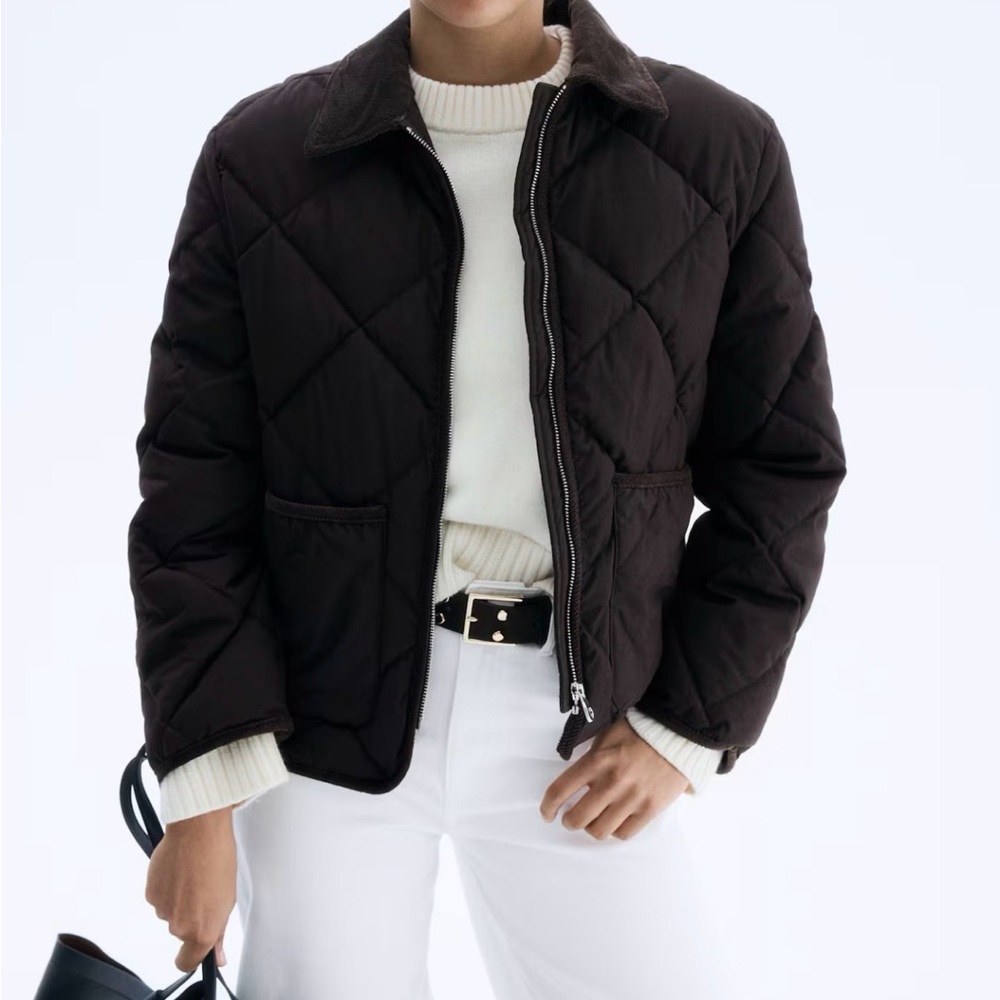 H&M Dark Brown Quilted Jacket - Picture 4 of 7